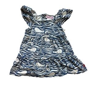 Magnetic Me Blue and White Whale Print Dress 6-9m